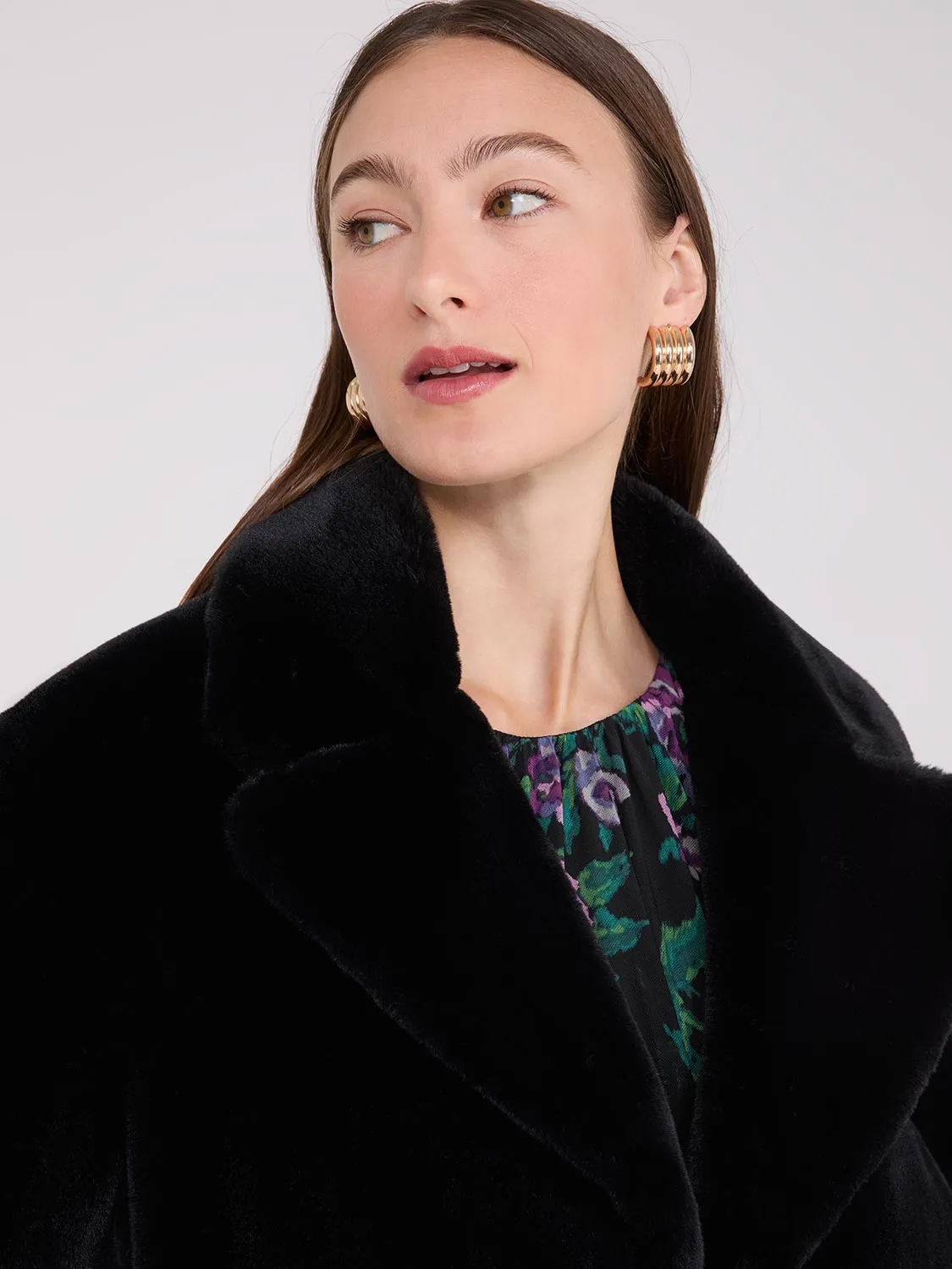 Faux Fur Mid-Length Coat