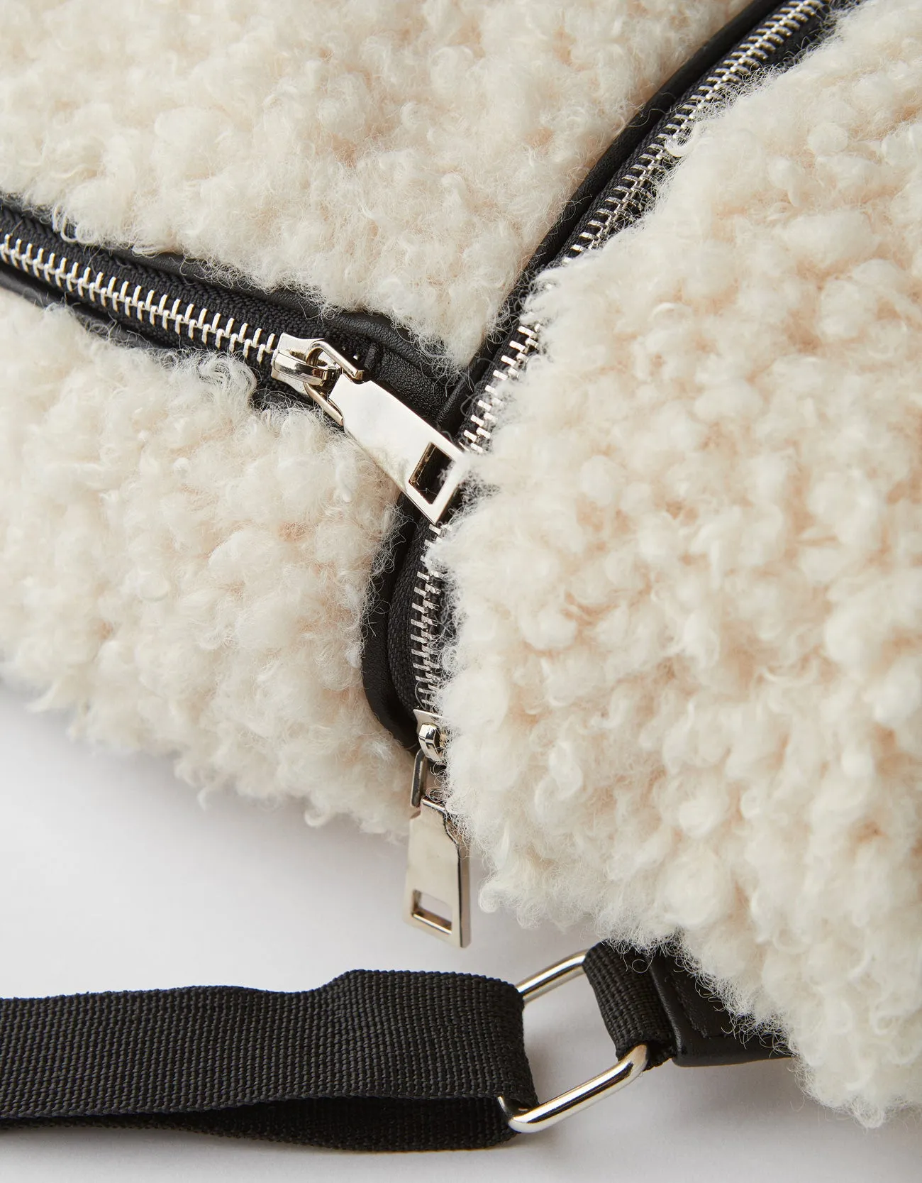 Faux shearling backpack