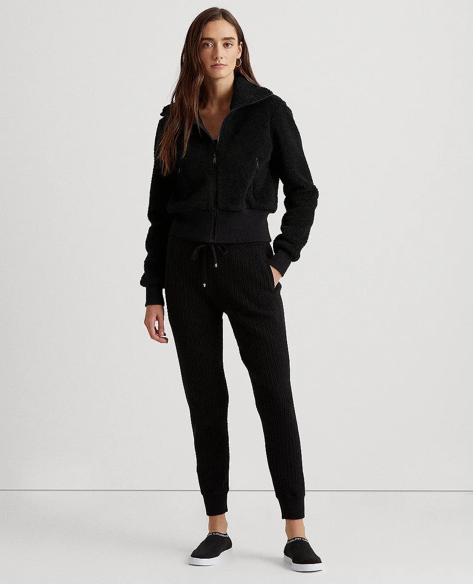 Faux-Shearling Full-Zip Jacket In Black