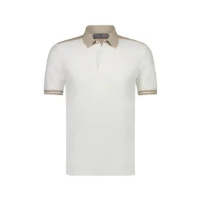 Ferrante Short Sleeve Contrast Polo in WHITE