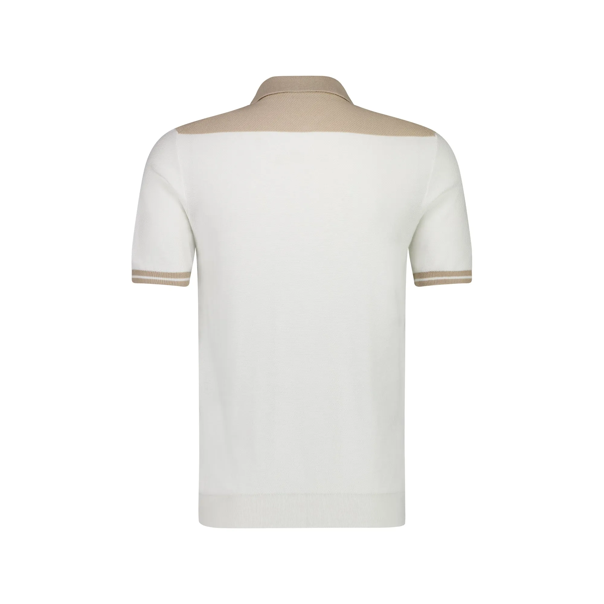 Ferrante Short Sleeve Contrast Polo in WHITE