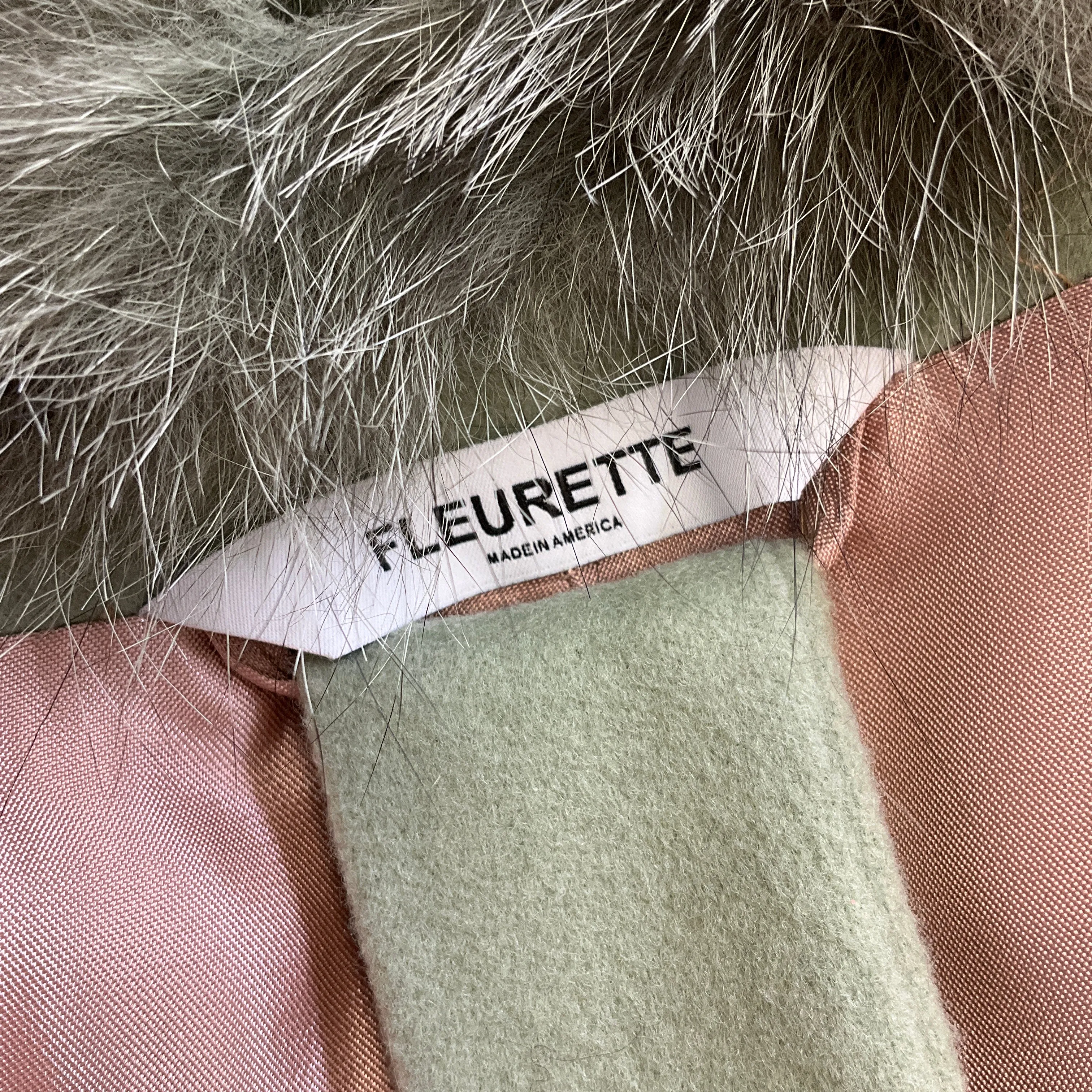 Fleurette Mojito Fox Fur Collared Belted Wool Coat