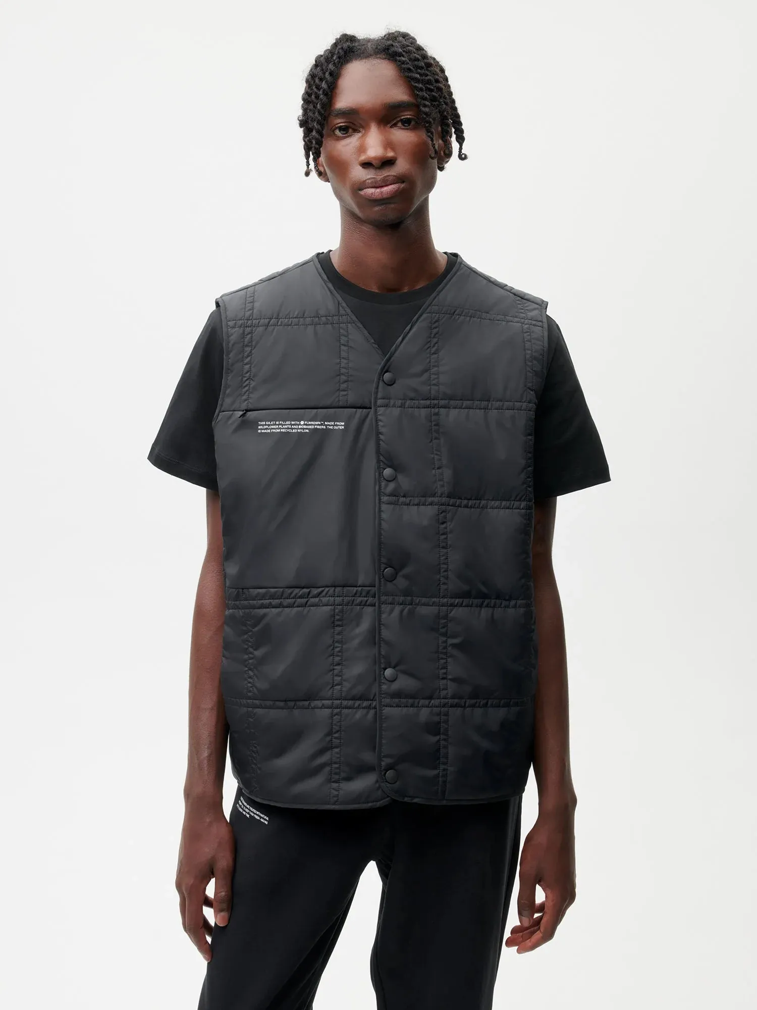 FLWRDWN™ Quilted Gilet—black