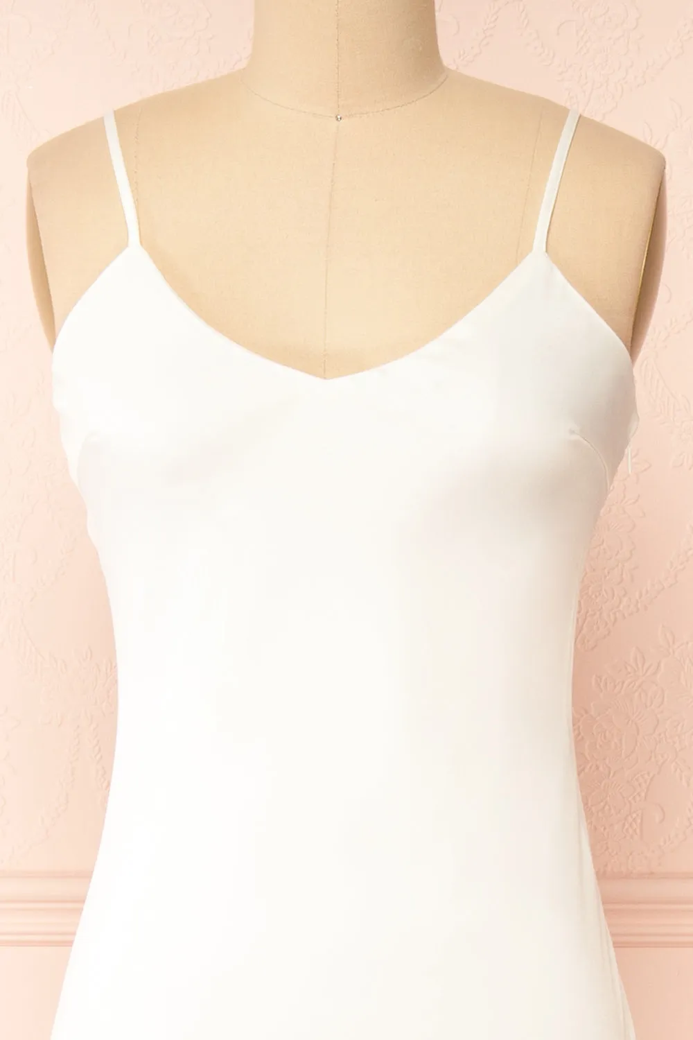 Fulmina | Ivory Satin Maxi Slip Dress