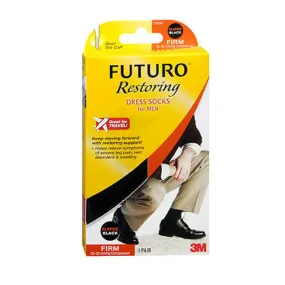 Futuro Restoring Dress Socks For Men Over The Calf Black Firm Extra Large each By 3M