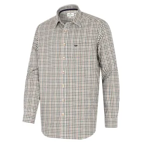 Garvock Cotton Twill Herringbone Check Shirt - Brown/Green Check by Hoggs of Fife