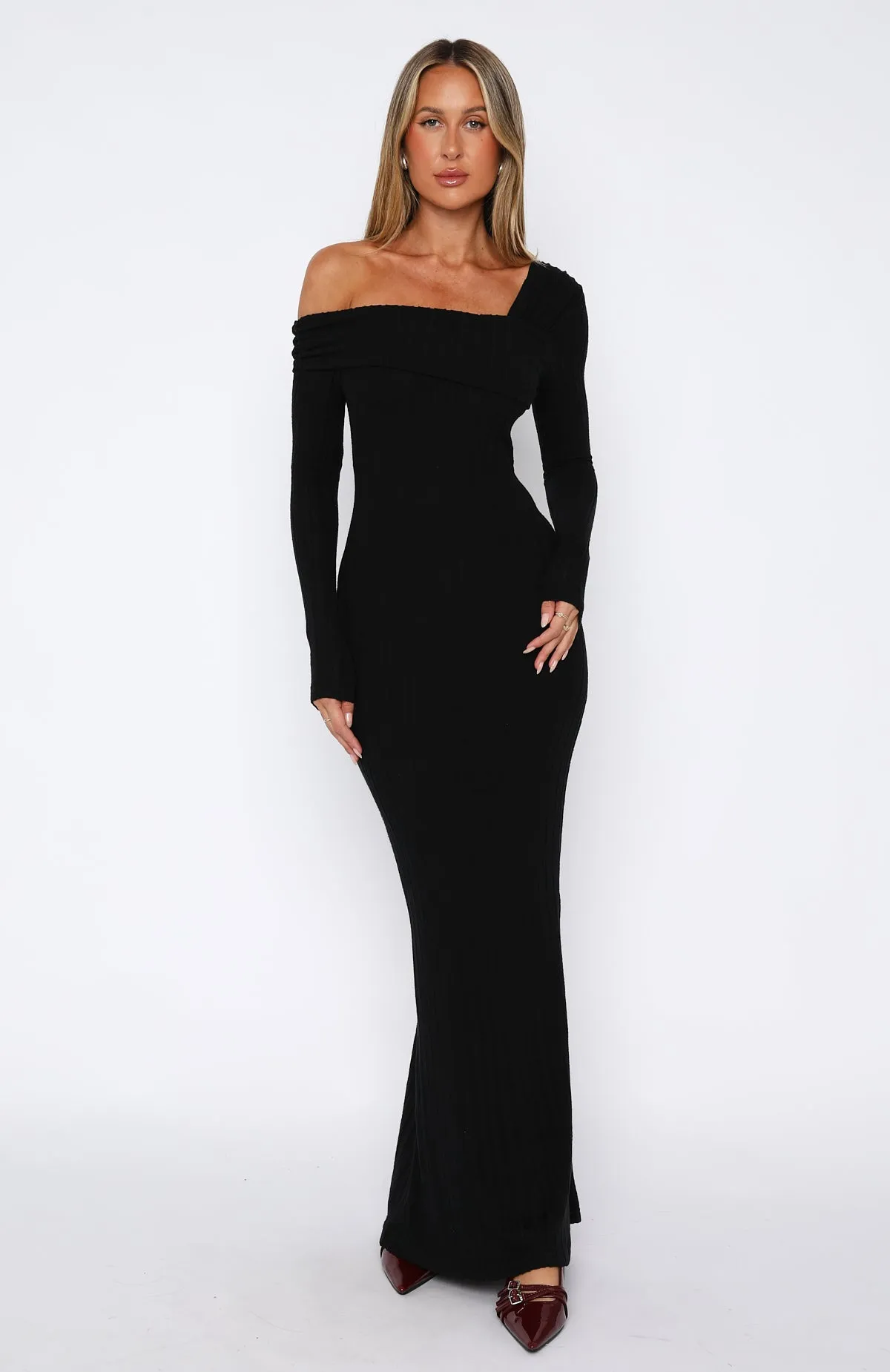 Girls Trip Long Sleeve Maxi Dress Black