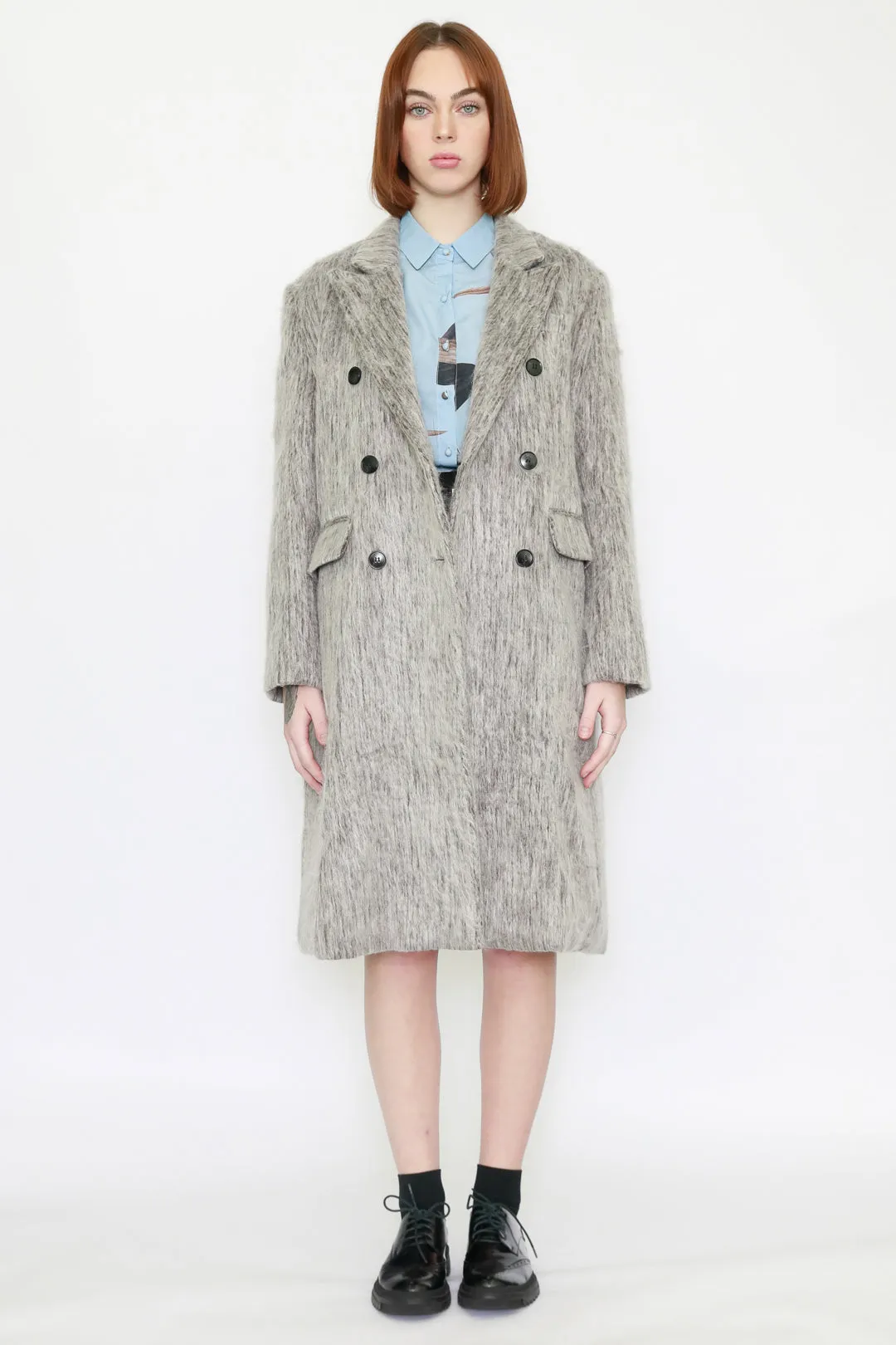 Heavy Wool Grey Double Breasted Coat