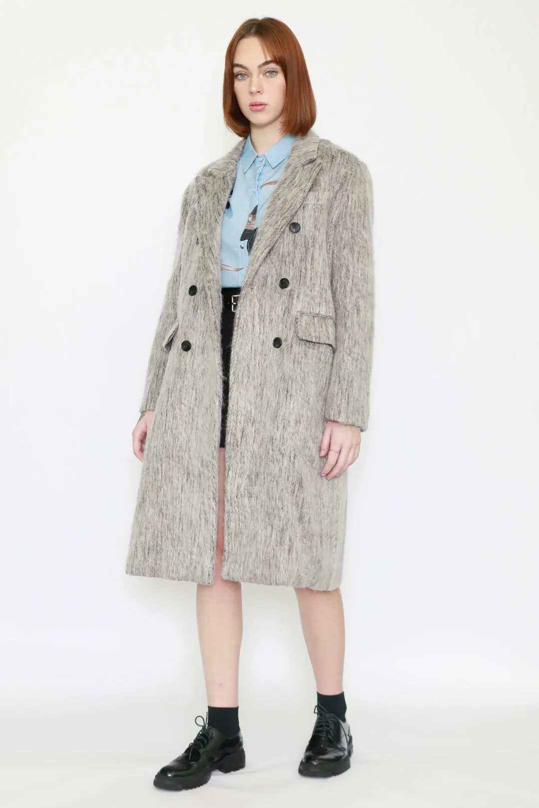 Heavy Wool Grey Double Breasted Coat