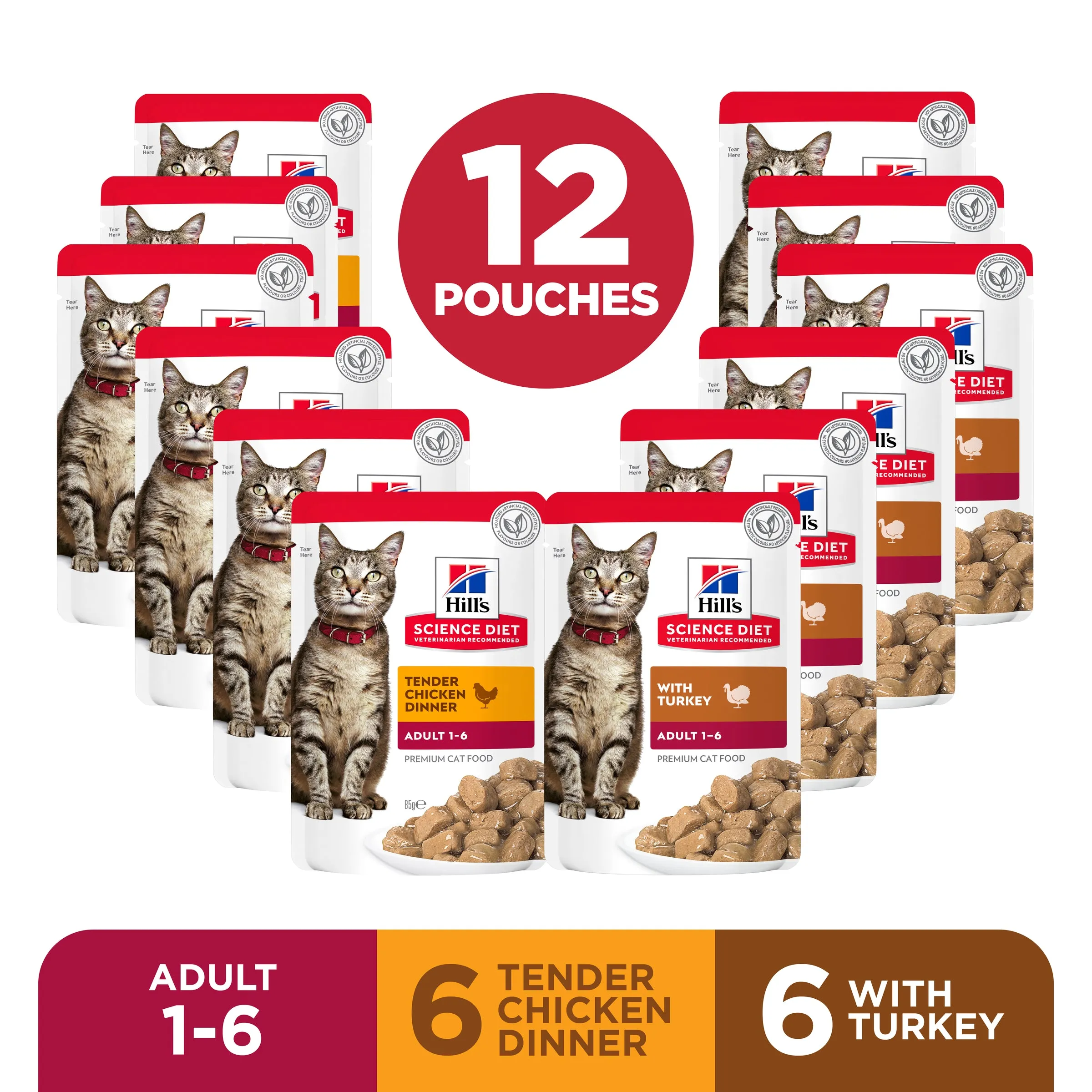 Hill's Science Diet Adult Poultry Selection Variety Pouches Wet Cat Food 12pk