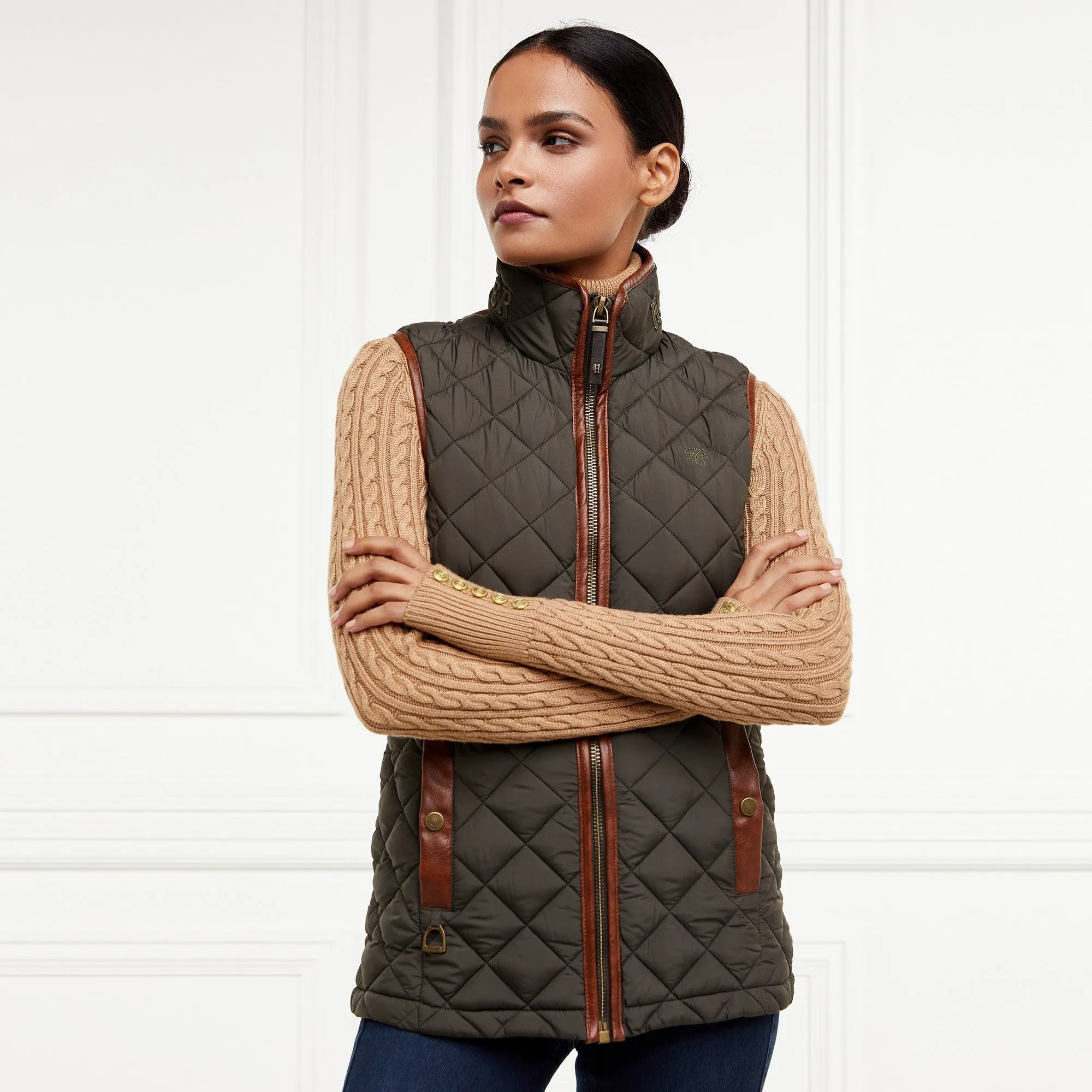 Holland Cooper Quilted Country Gilet - Khaki