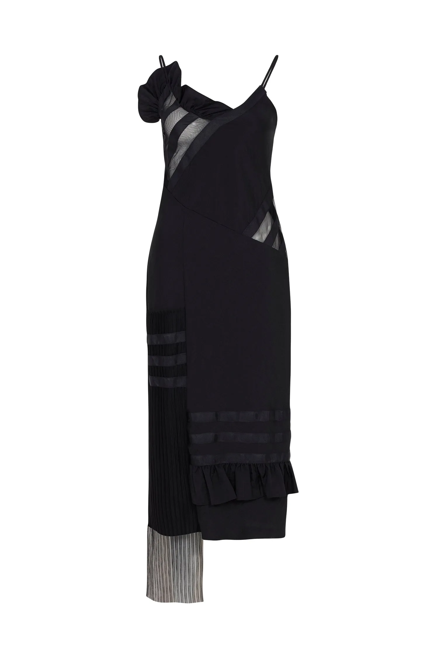 House of Holland Black Ripstop Slip Dress