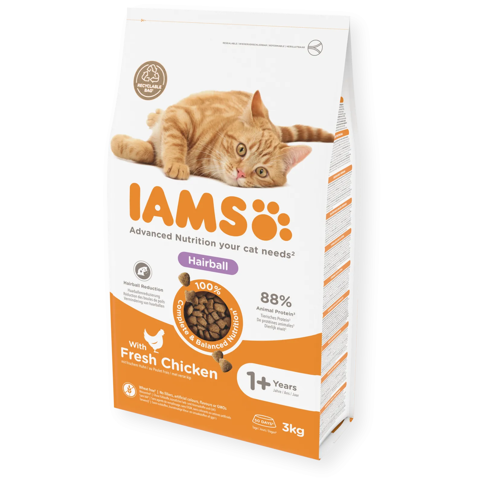 Iams Cat Vitality Adult Cat Food Hairball Chicken