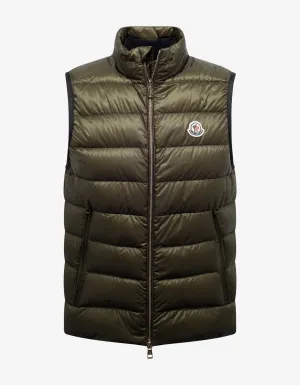 Iori Khaki Nylon Down Gilet