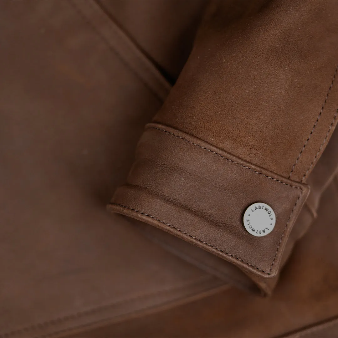 JUNEAU  LEATHER JACKET- COFFEE