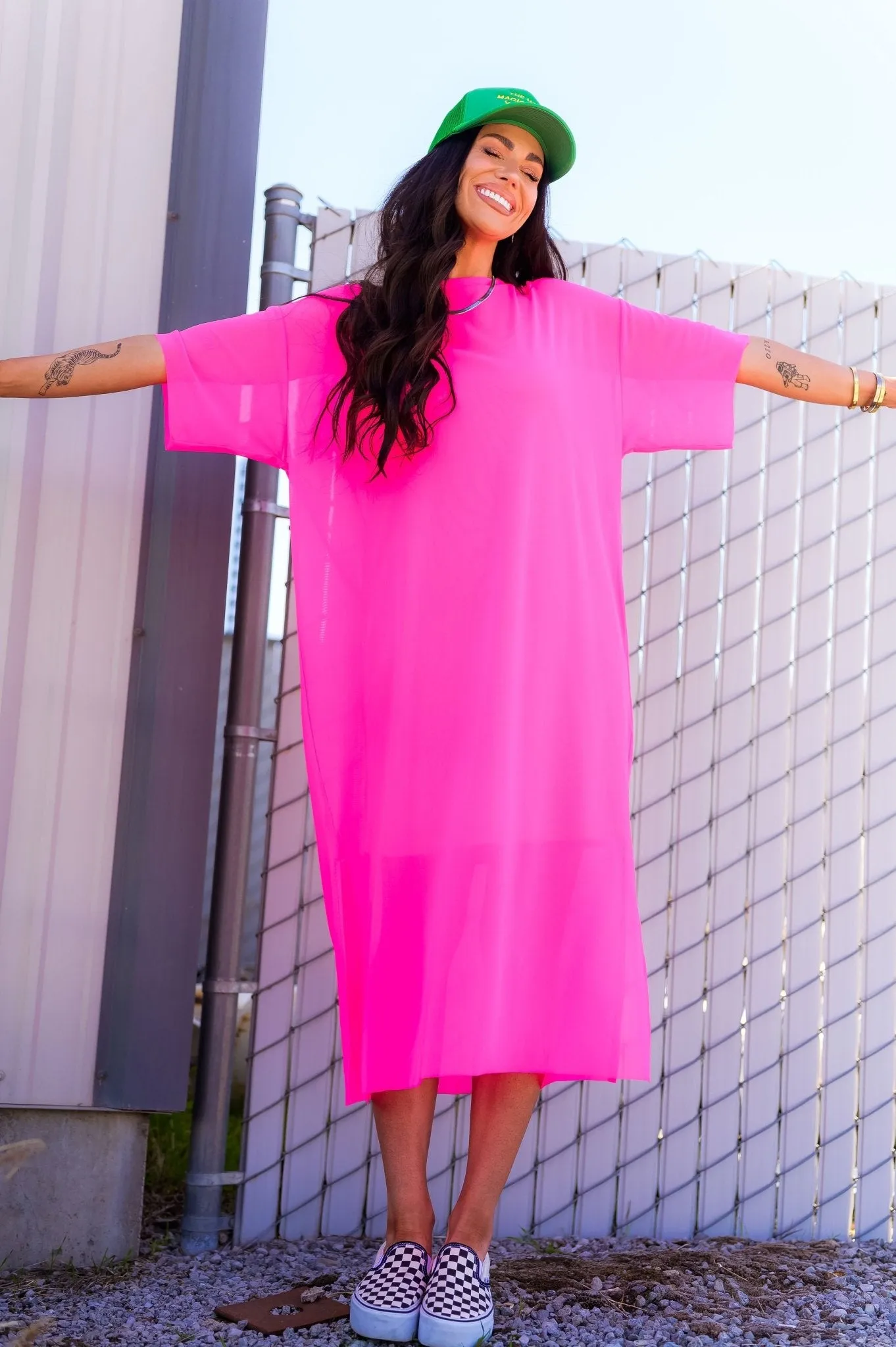 Karma Oversized Mesh Dress   Slip