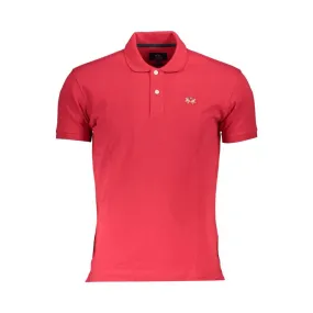 La Martina Red Cotton Men Polo Shirt