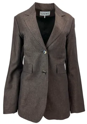 Loewe Tailored Jacket in Dark Brown