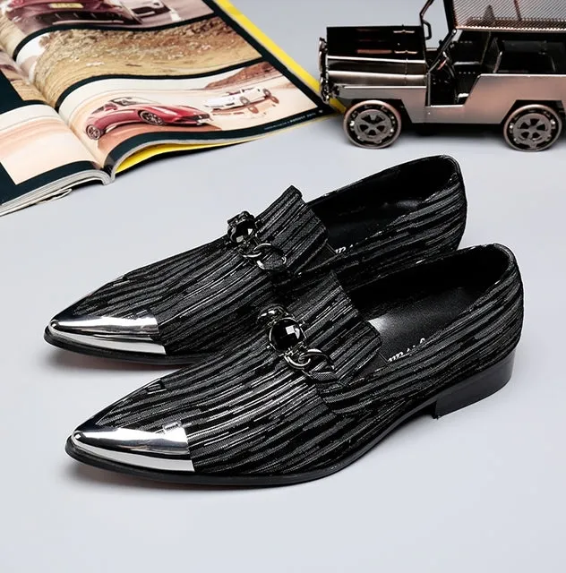 Luxury Fiber Men Pointed Dress Shoes