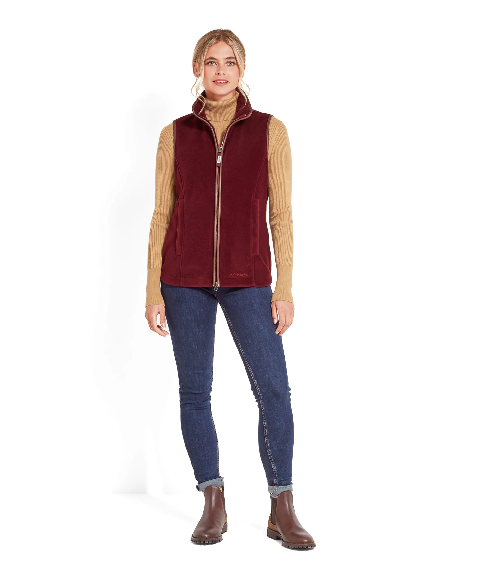 Lyndon Fleece Gilet - Claret