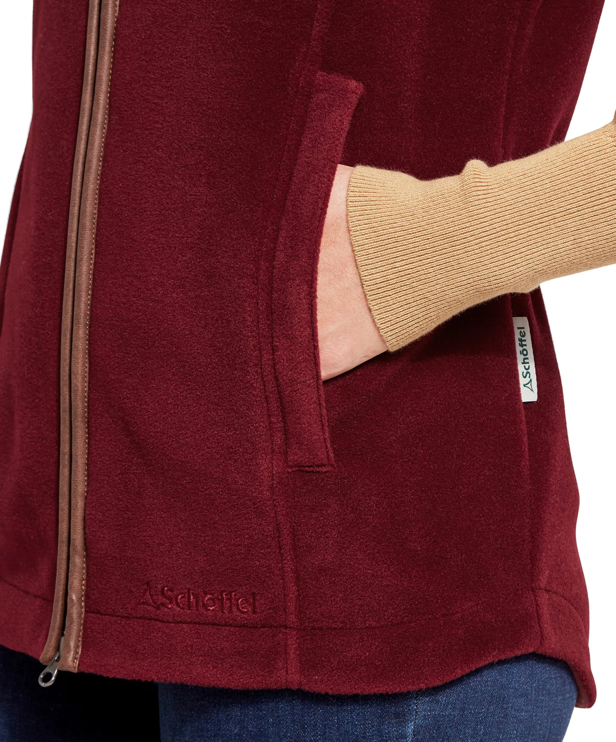 Lyndon Fleece Gilet - Claret