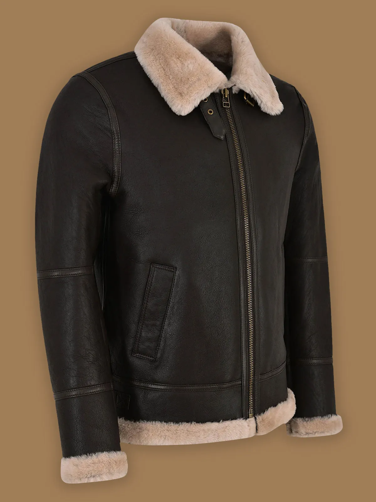 Men Black Sheepskin Jacket