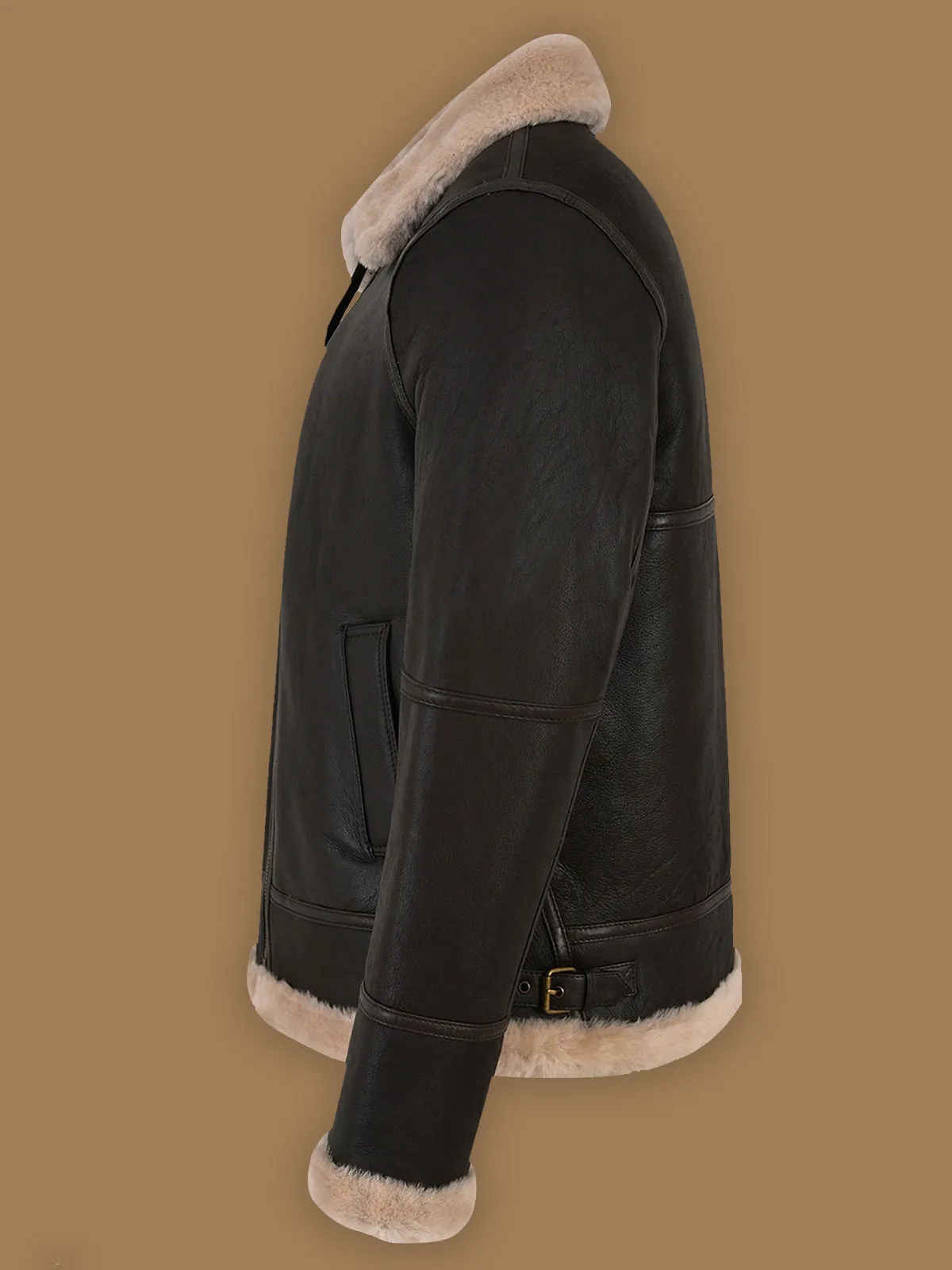 Men Black Sheepskin Jacket