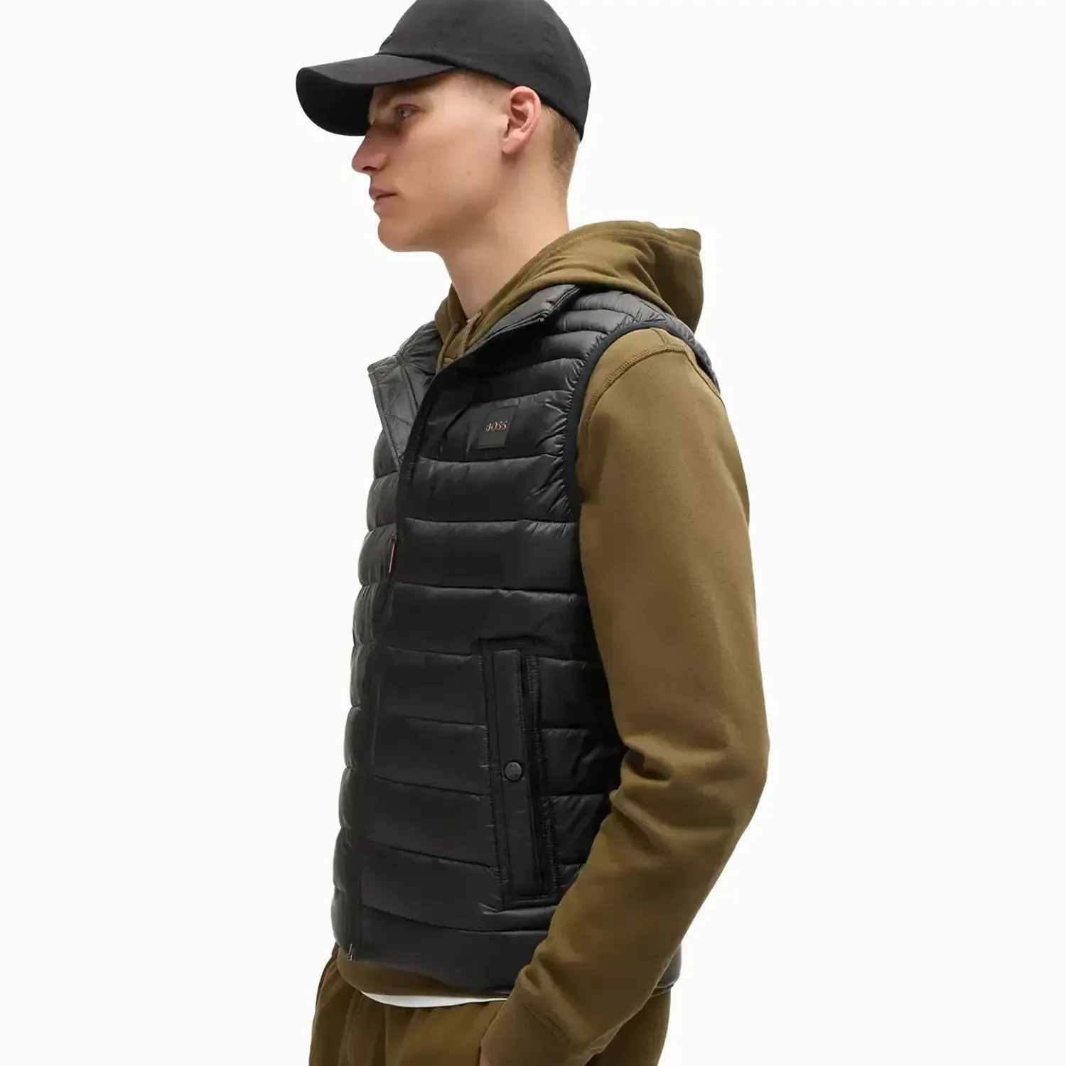 Men's Water Repellent Slim Fit Gilet Vest With Logo Patch