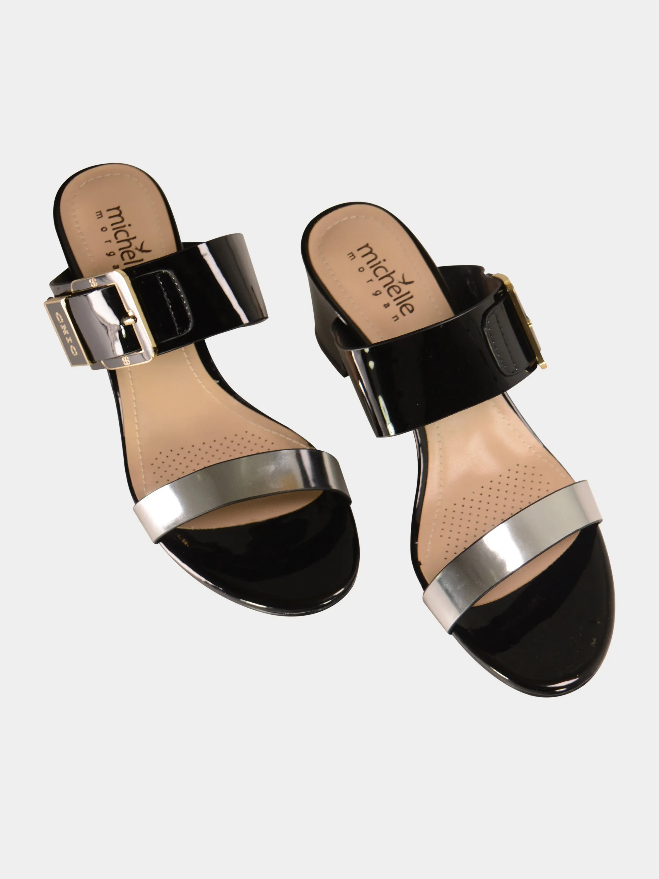 Michelle Morgan 150911 Patent Chic Embossed Sandals