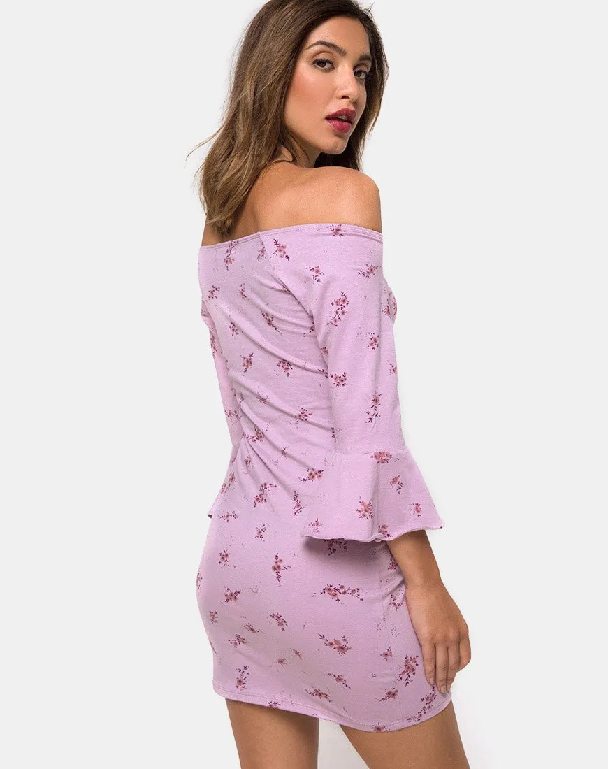 Migare Bodycon Dress in Forget Me Not Lilac