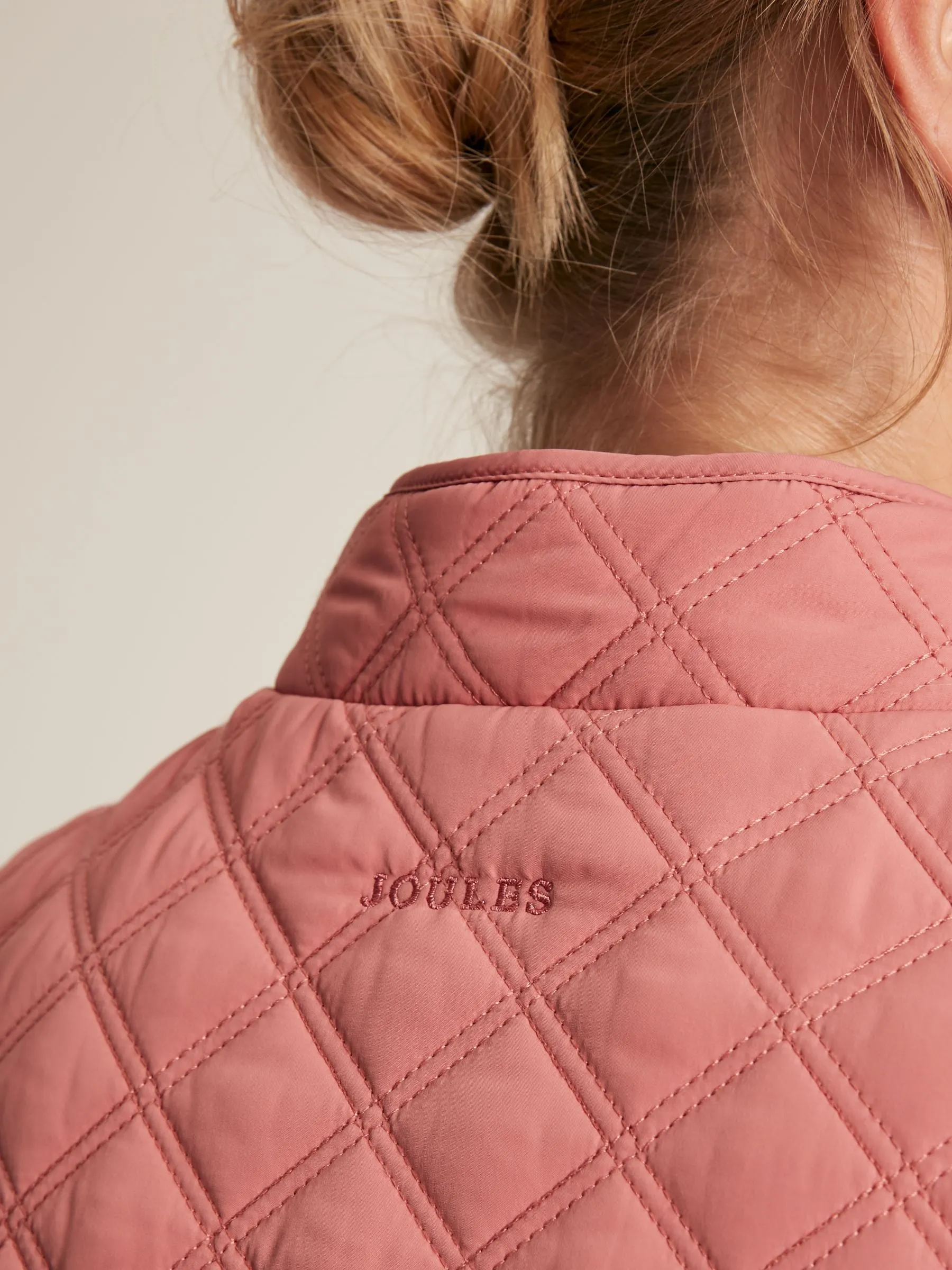 Minx Rose Pink Showerproof Diamond Quilted Gilet