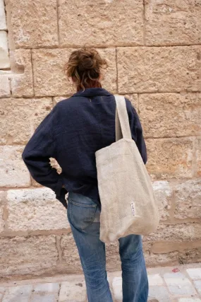 Navy Blue Linen Utility Jacket