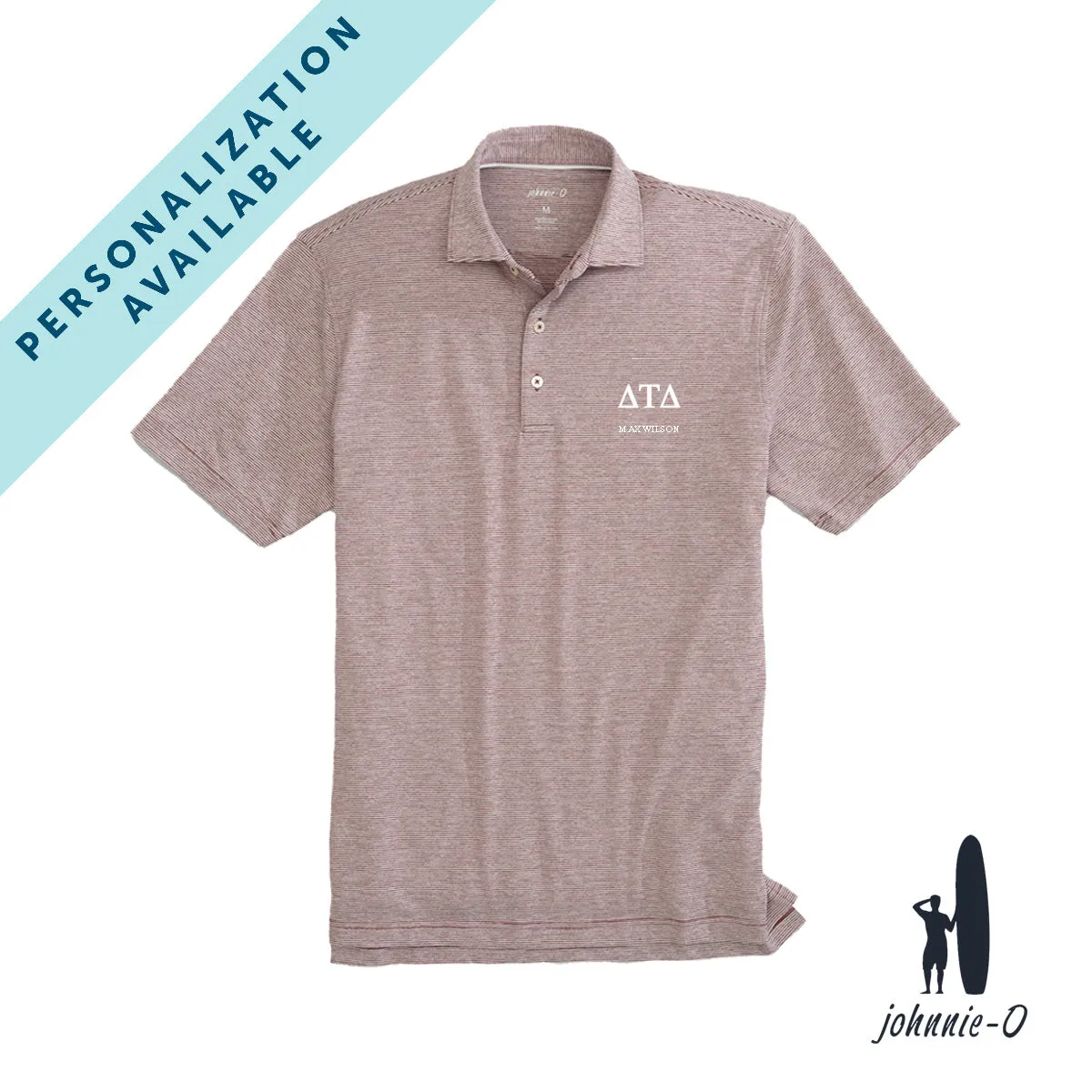 New! Delt Personalized Johnnie-O Striped Polo