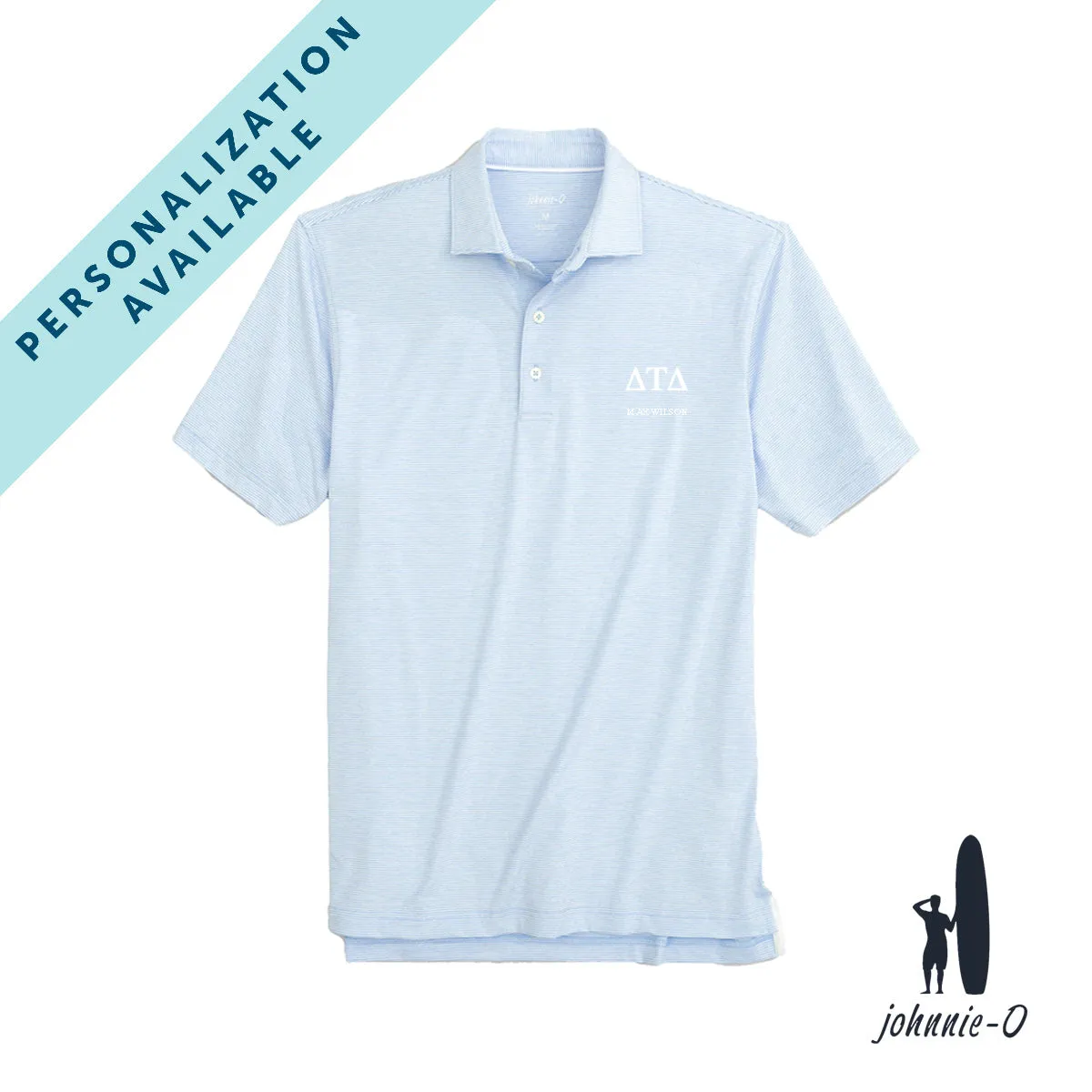 New! Delt Personalized Johnnie-O Striped Polo