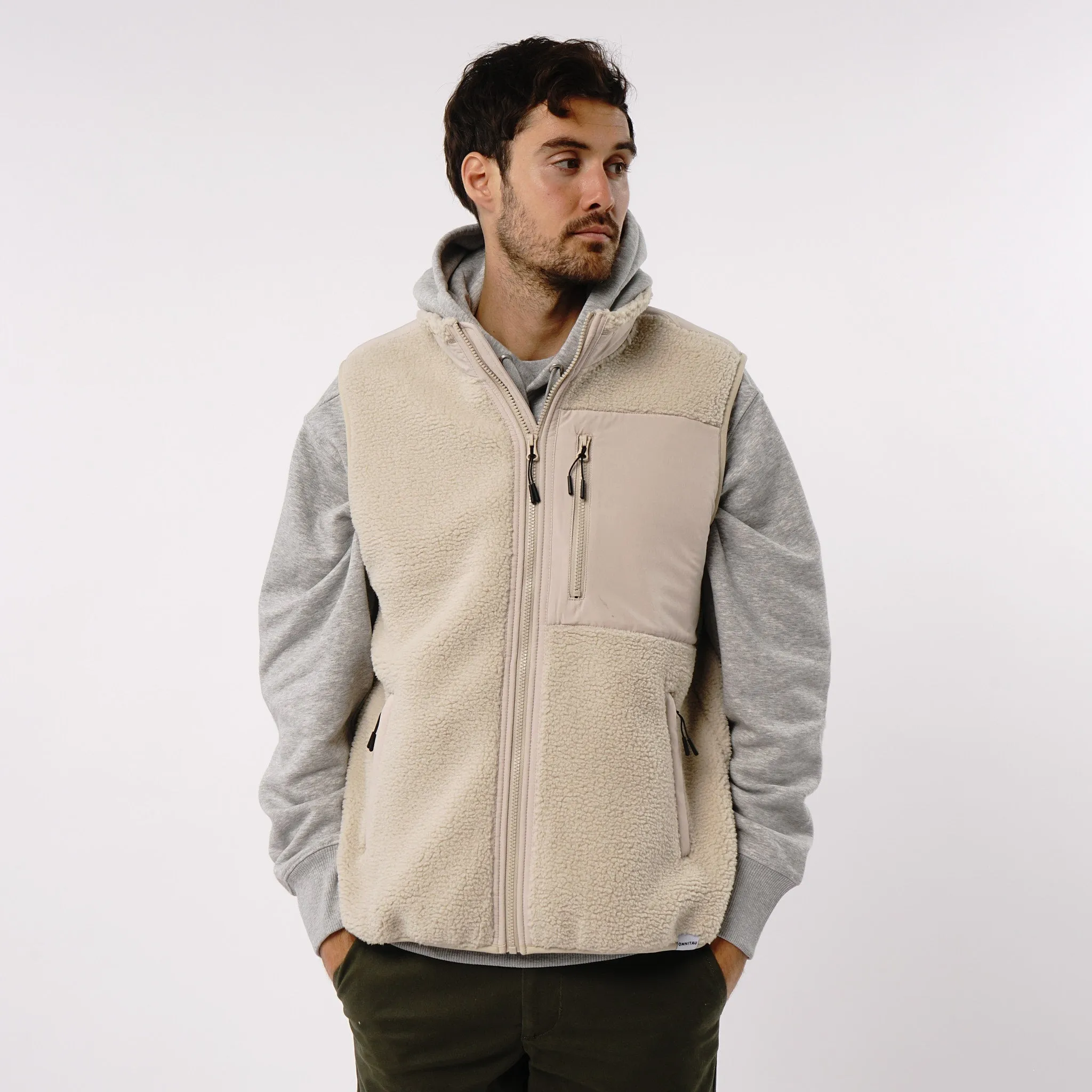 Omnitau Men's Burford Soft Feel Fleece Gilet - Cream