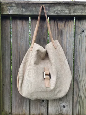 Oval leather bag LAURA