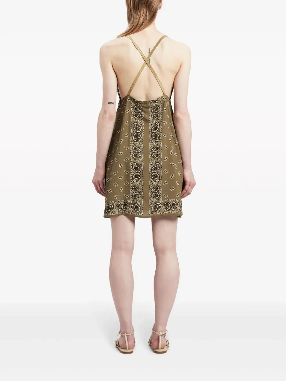 Paisley Slip Dress Military