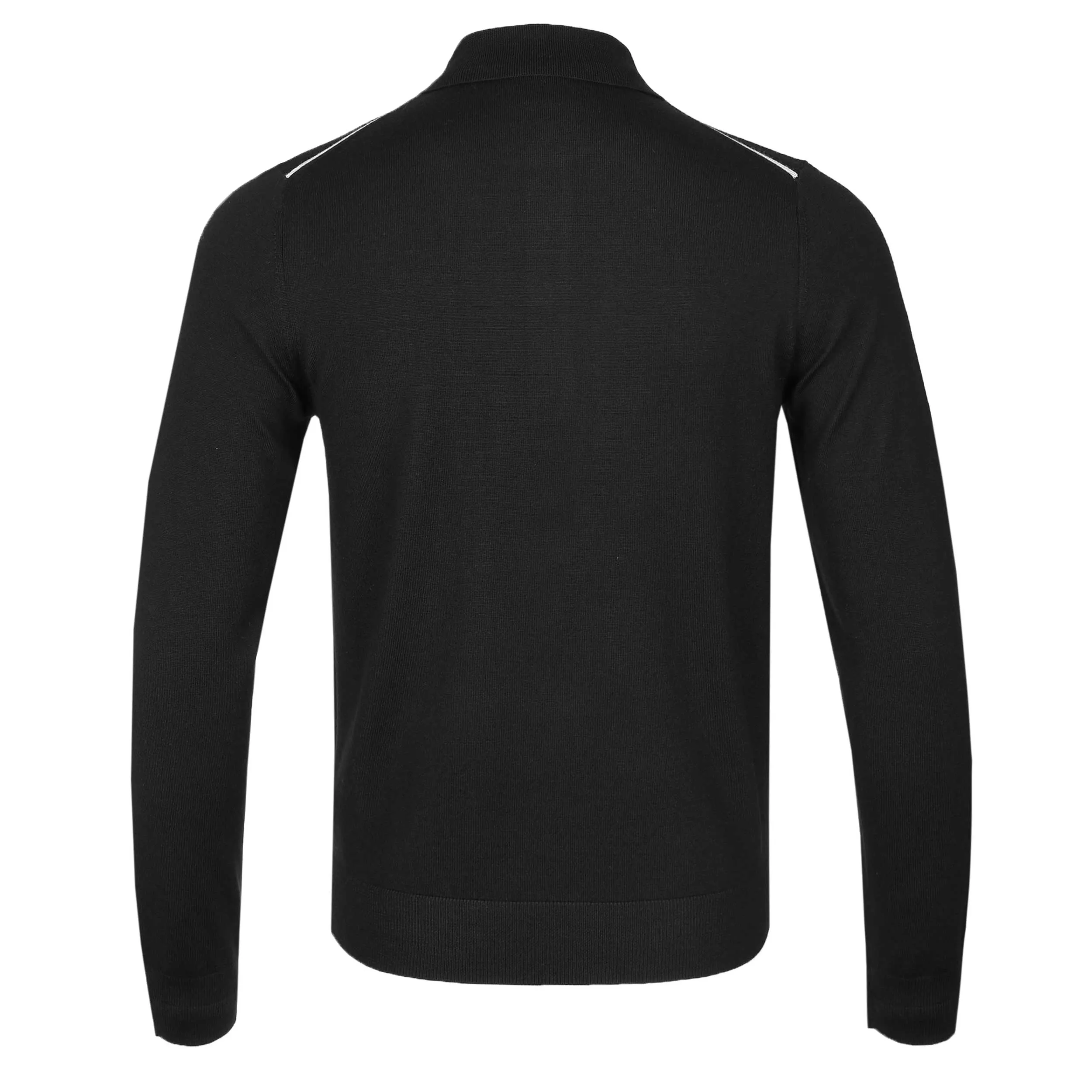 Paul Smith 4 Button LS Polo Knitwear in Black