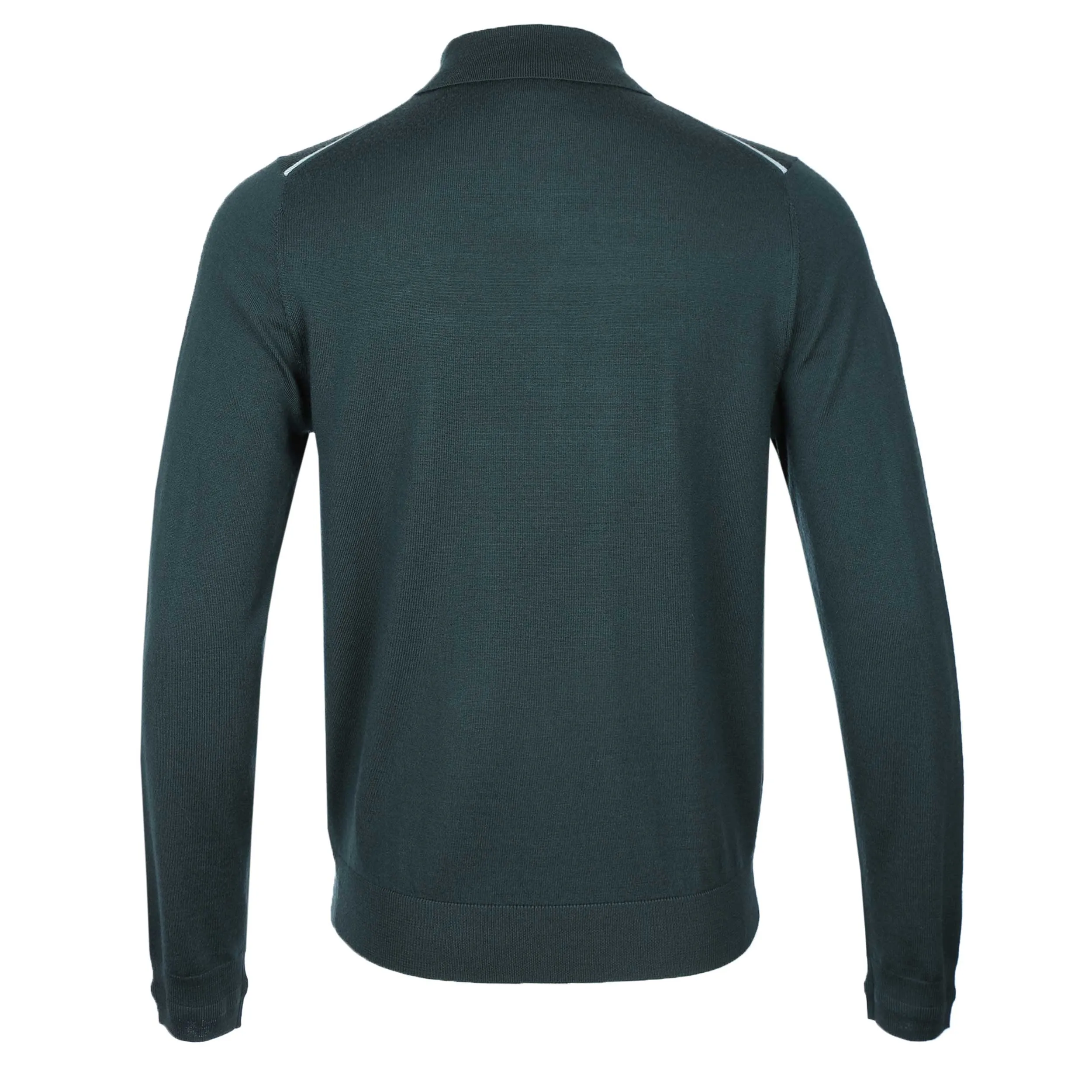 Paul Smith 4 Button LS Polo Knitwear in Dark Green