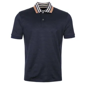 Paul Smith Stripe Collar Polo Shirt in Navy