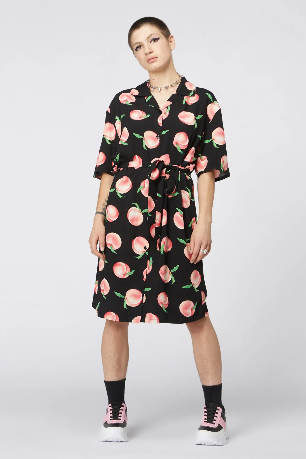 Peachy Viscose Shirt Dress