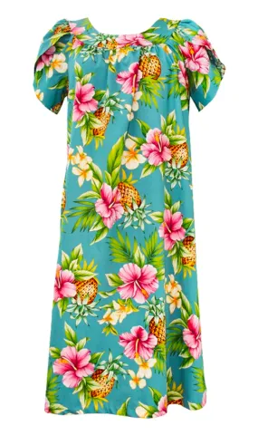 Pineapple Party Womens Tropical Hawaiian Muu Muu in Slate