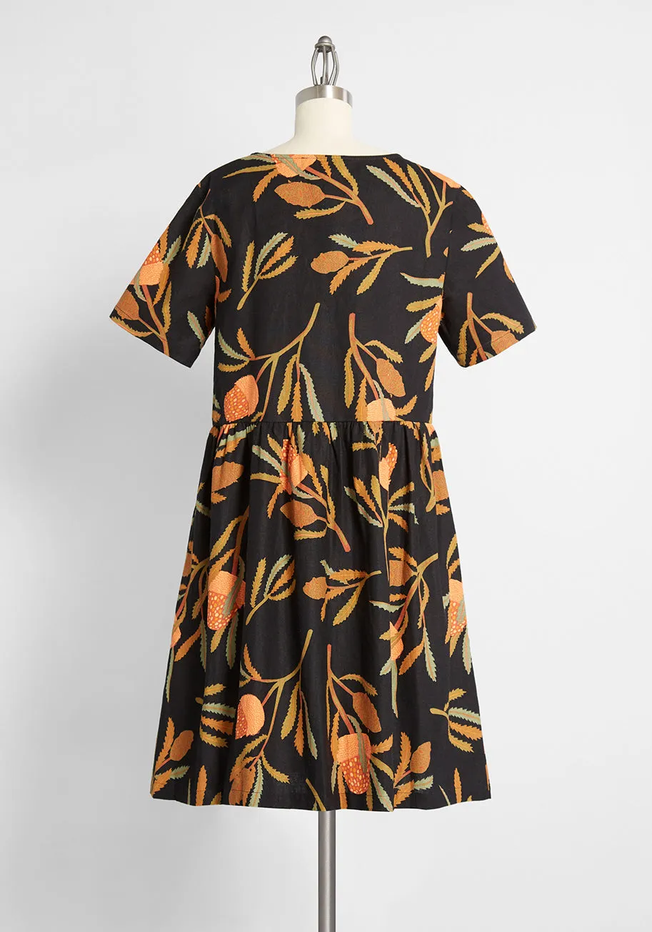 Pods of Glory Short Sleeve Dress