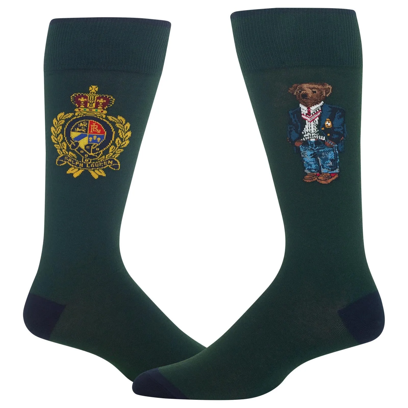 Polo Ralph Lauren Men's Blazer Bear And Crest Solid Casual Dress Sock