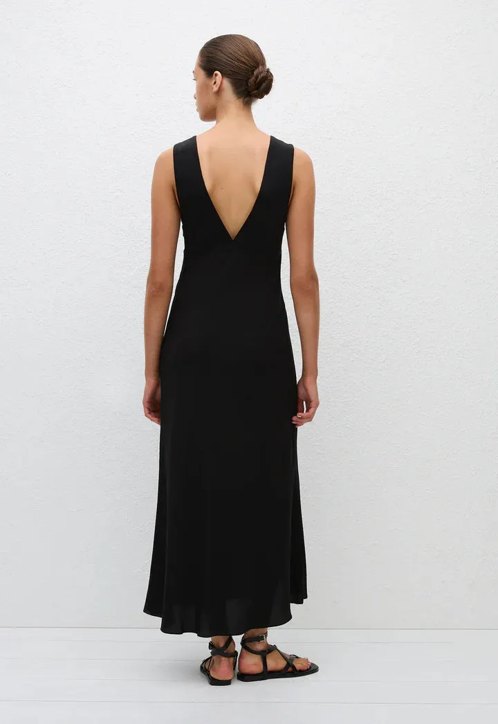 (PRE-ORDER) PLUNGE SLIP DRESS - BLACK