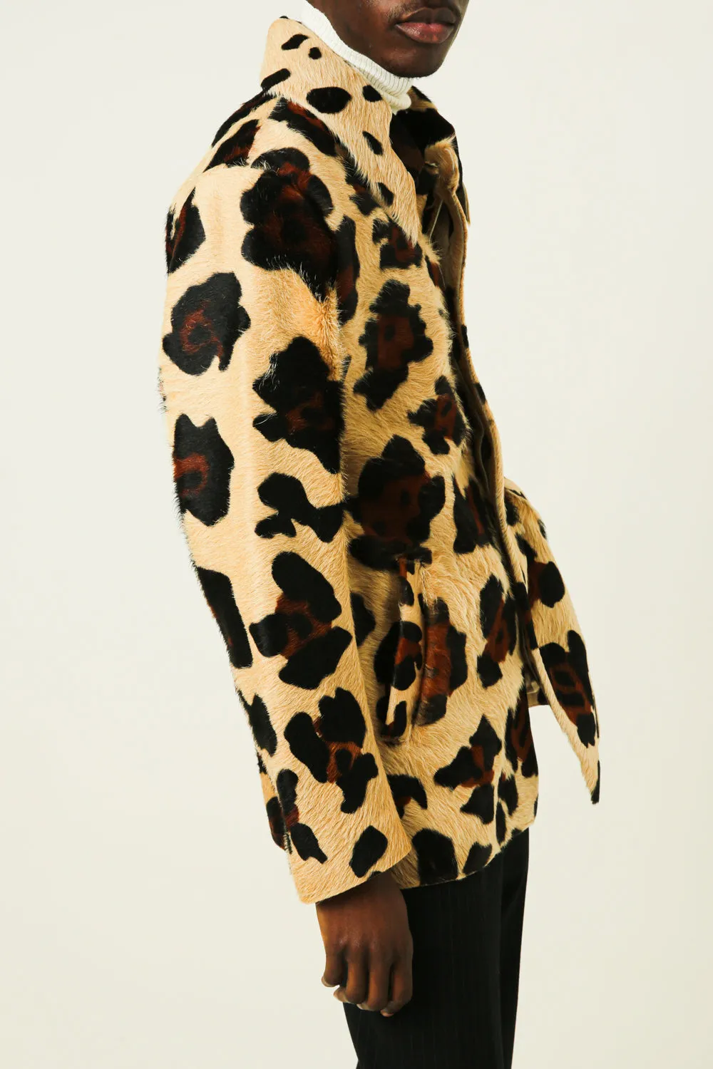 Printed Real Fur Coat