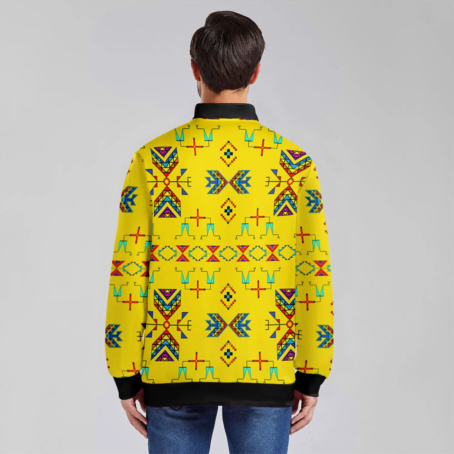 Rainy Chief Rainbow Yellow Zippered Collared Lightweight Jacket