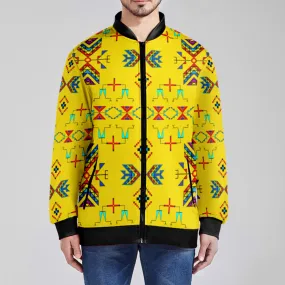 Rainy Chief Rainbow Yellow Zippered Collared Lightweight Jacket