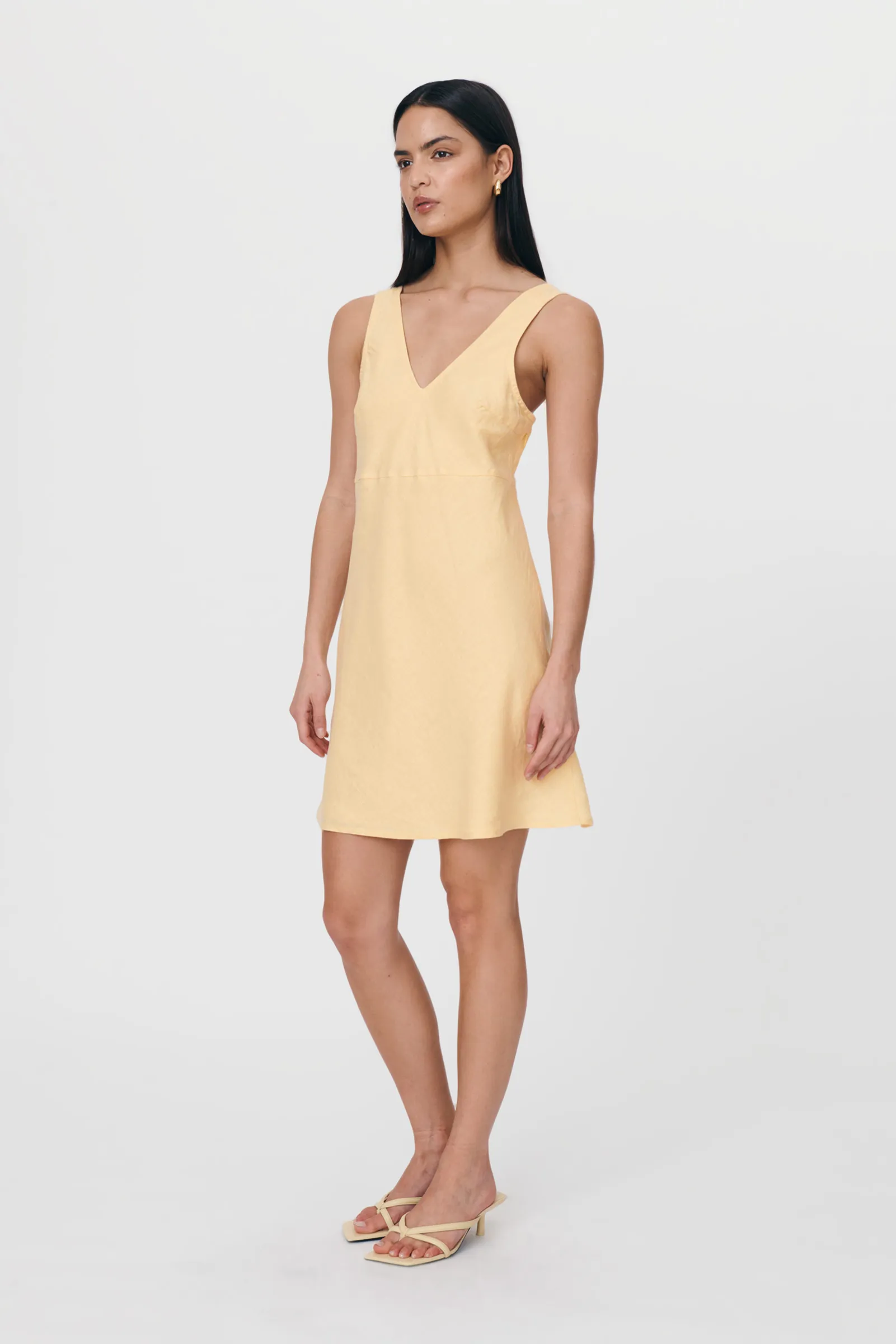 Regina Linen Mini Dress - Butter