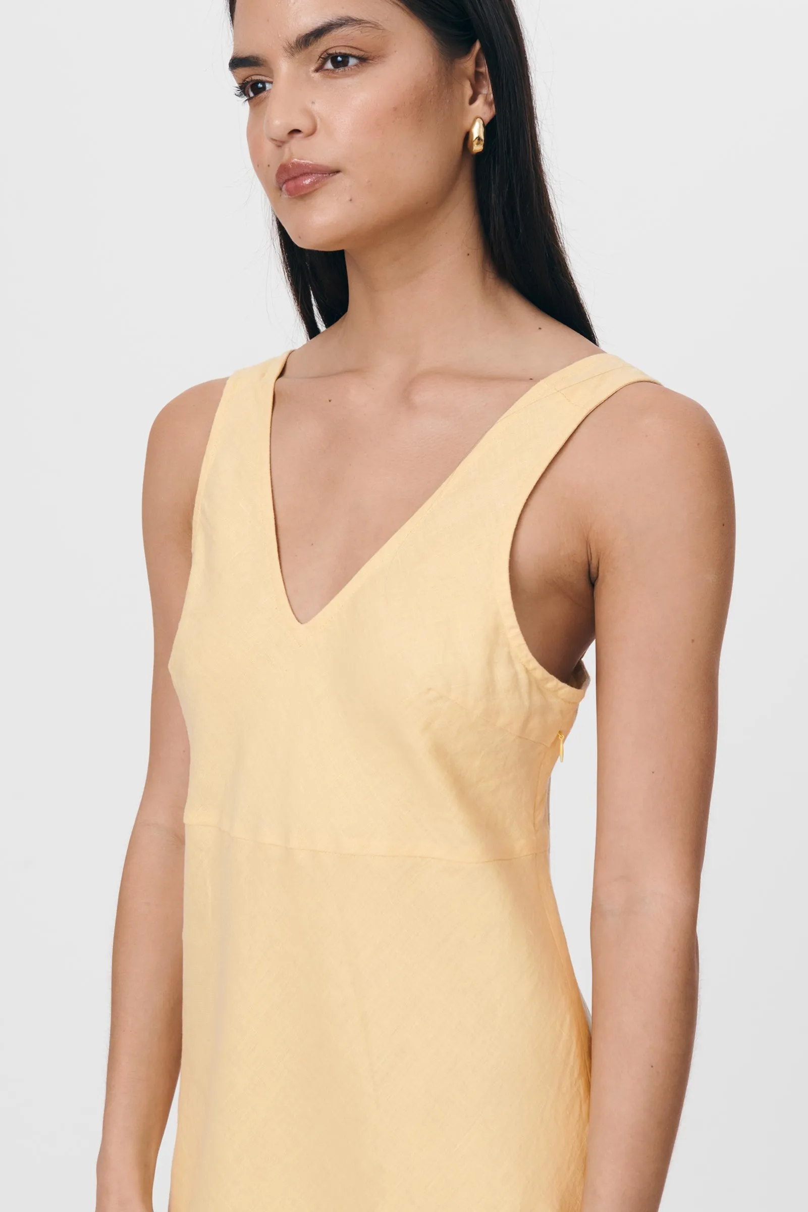 Regina Linen Mini Dress - Butter